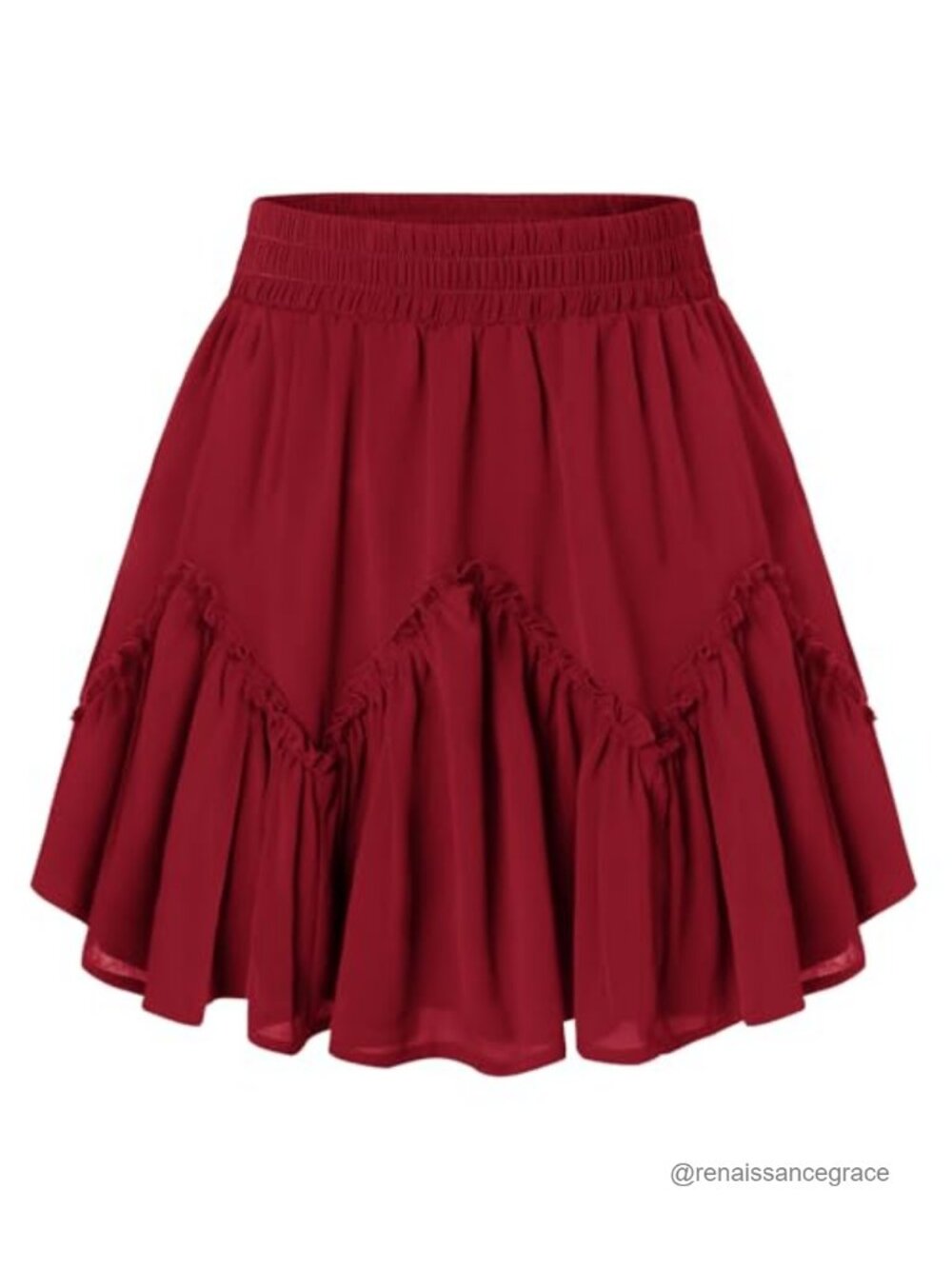 Chiffon Mini Skirt Renaissance Pirate Ruffle Hem Pull On